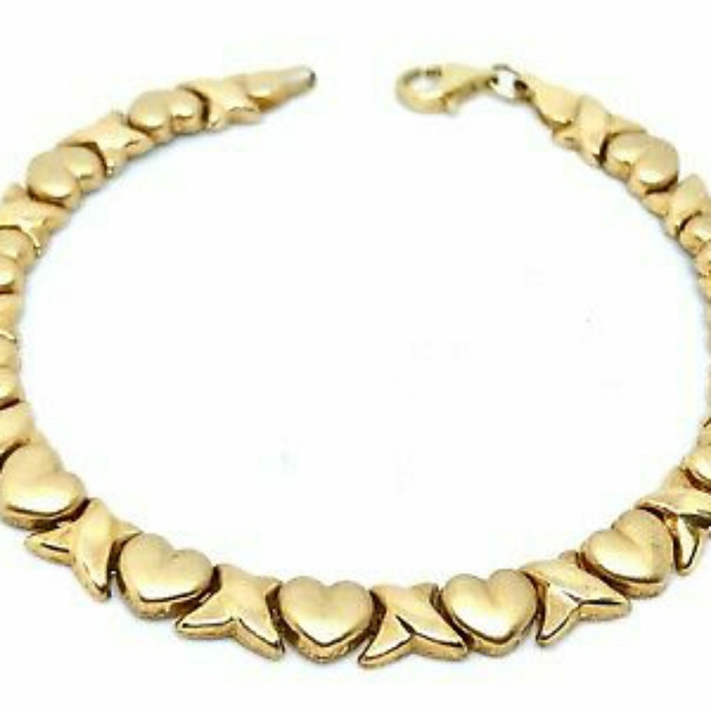 10K Yellow gold Hugs and Kisses Bracelet